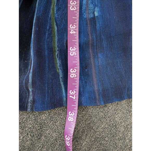 Claire Desjardins Abstract Art to Wear Floral Dress Blue Sleeveless Flowey Sz M - Picture 10 of 11